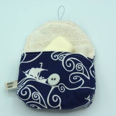 Seifentasche maritim mit Schiffen Seifensack Seifenbeutel