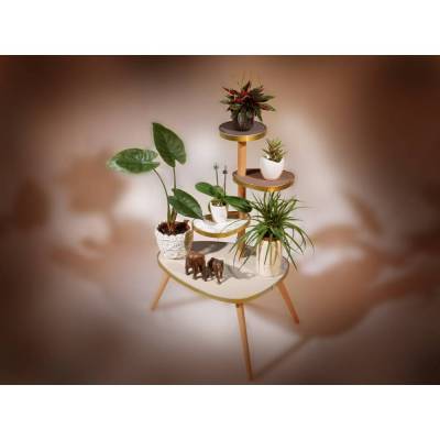 Blumenbank / Blumentisch Cappuccino Carrara – Design 60er Jahre