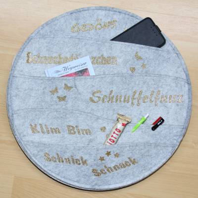 Runder Organizer aus Filz mit 5 Aufbewahrungsfächern