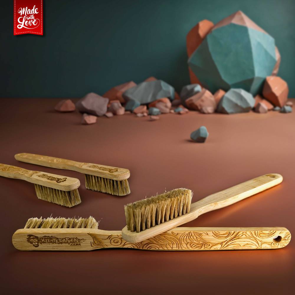 Bambus Kletterbrste mit Naturhaarborsten fr Bouldern & Klettern, fr  Leisten und kleine Tritte, 18,8 cm