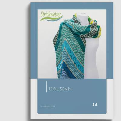 Strickanleitung Dousenn Adventskalender – Gedrucktes Anleitungsheft für ein Tuch mit 12 Abschnitten, Mini-Stränge & Wollreste