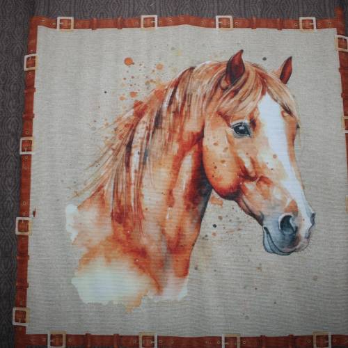 Panel Baumwollmix Pferd Pferdekopf 45cm x 45cm