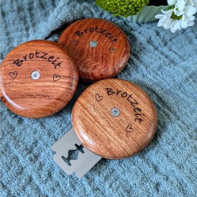 Brotmesser Ufo - "Brotzeit" - Klingenhalter aus Holz inkl. 5 Edelstahl Messerklingen