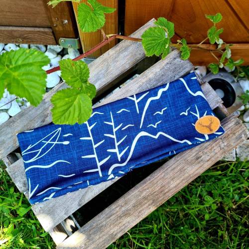 Stirnband Haarband Männer Frauen blau Gipfel Berge See wandern Outdoorband Multifunktionsstirnband Stirnbandl Bergmotiv 