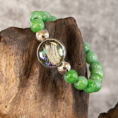 Perlenarmband mit Drucknopf Tierhaarschmuck, Hund, Katze, Haustier, Erinnerung, Andenken, Memorial, Chunk, Noosa, Druckk