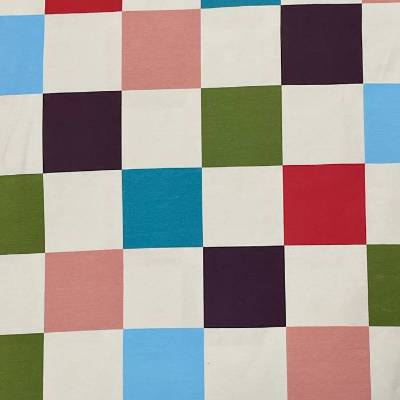 Biojersey / Baumwoll-Jersey Al Lago Cuperto in aubergine, creme und türkis von Hamburger Liebe von Albstoffe