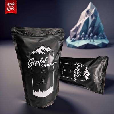 Kletteraffen Gipfelschnee Chalk Powder Magnesia 200 g für Klettern, Bouldern und Hanteltraining mit Zipper