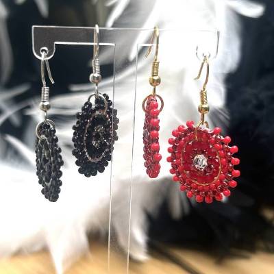 Beadwork-Ohrringe, handgefädelt im Bohostyle, Ibizastyle, Farbwahl
