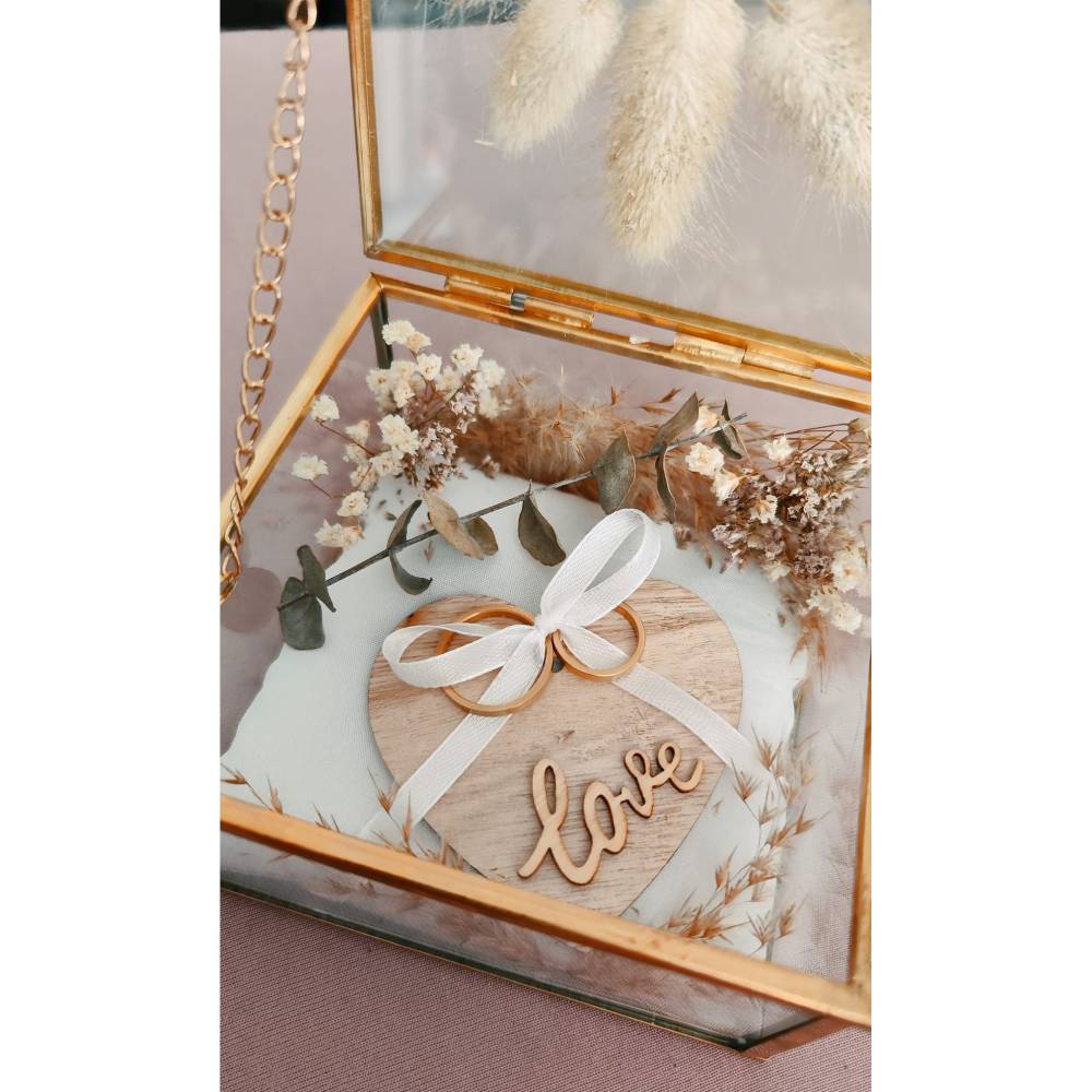 Luxus Schmuckkasten personalisierte Beschriftung [Recht-/ Sechseckiger] für Ringe Ketten Hochzeitsschmuck Ringbox Kästch
