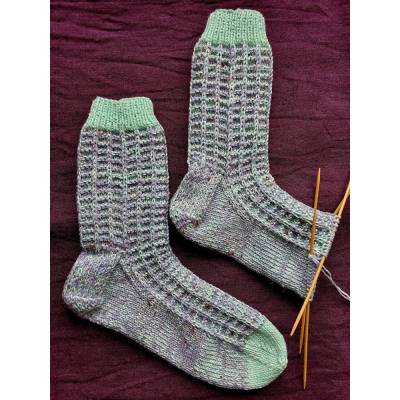 Socken "Windows" stricken Strukturmuster bis Gr 51
