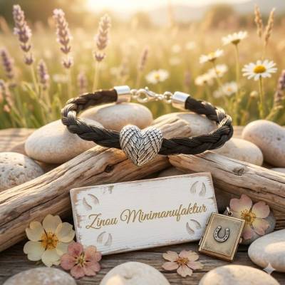 Pferdehaararmband mit Flügelperle, Tierhaarschmuck Geschenkidee für den Pferdeliebhaber