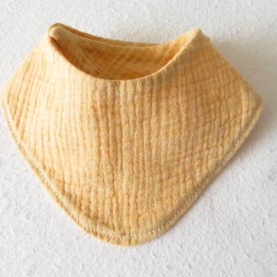 Halstuch Sabbertuch Spucktuch Dreieckstuch Wendehalstuch Musselin gelb sand Sommermusselin