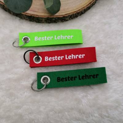 Filz Schlüsselanhänger Bester Lehrer