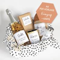 Einzugsgeschenk I | Einweihung | Richtfest | Umzug | Salz Brot Wein | Karte | Druckvorlage A4 | Datei | PDF Vorlage