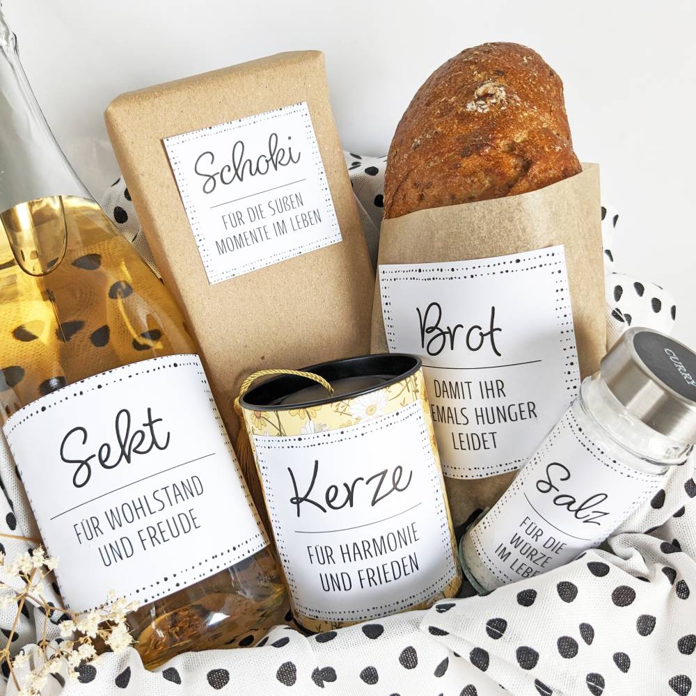 Einzugsgeschenk I | Einweihung | Richtfest | Umzug | Salz Brot Wein | Karte | Druckvorlage A4 | Datei | PDF Vorlage Bild 4