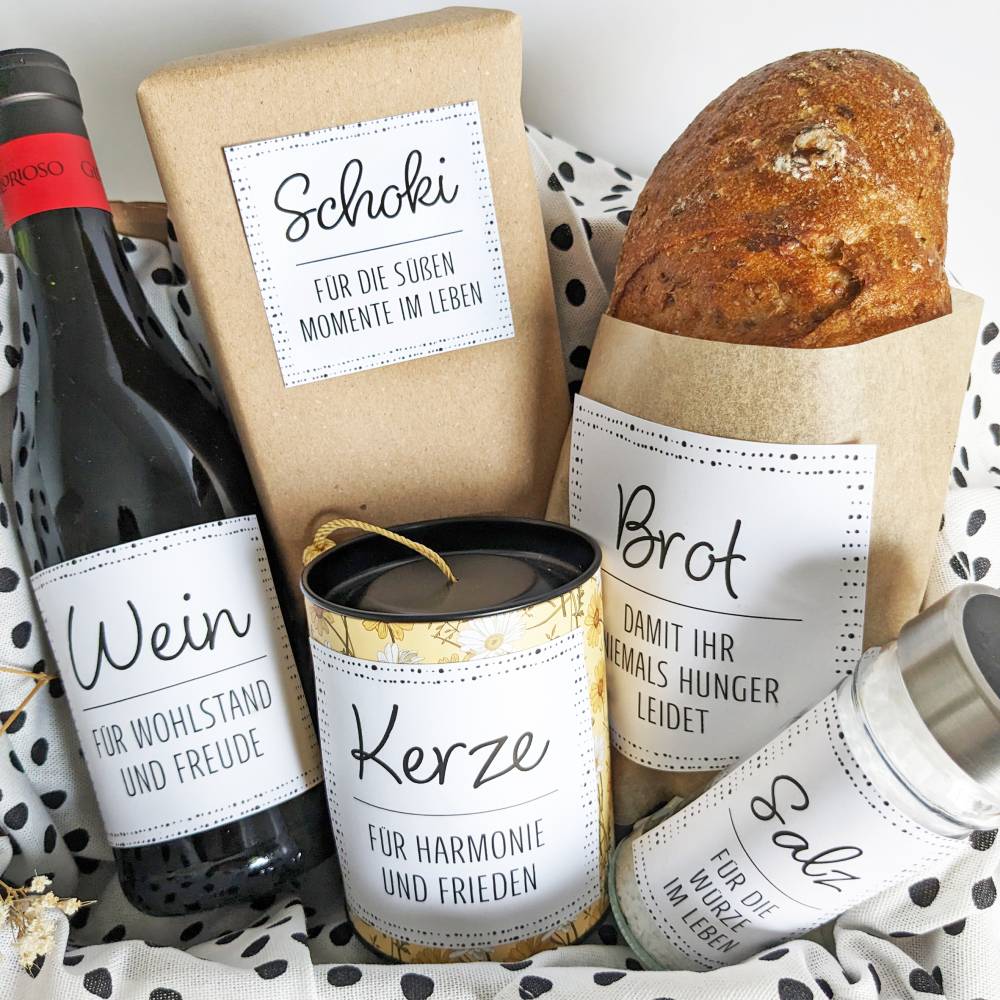 Einzugsgeschenk I | Einweihung | Richtfest | Umzug | Salz Brot Wein | Karte | Druckvorlage A4 | Datei | PDF Vorlage Bild 5