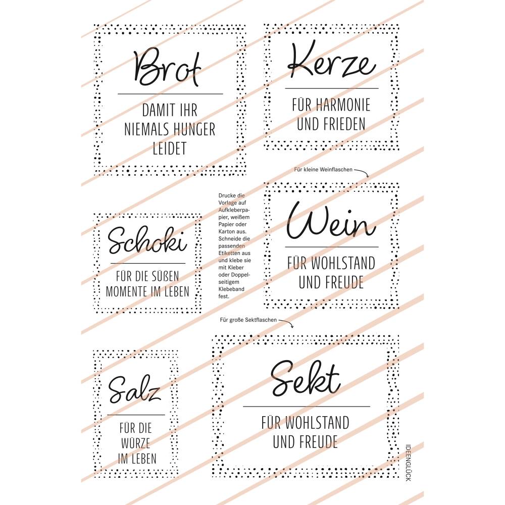 Einzugsgeschenk I | Einweihung | Richtfest | Umzug | Salz Brot Wein | Karte | Druckvorlage A4 | Datei | PDF Vorlage Bild 6