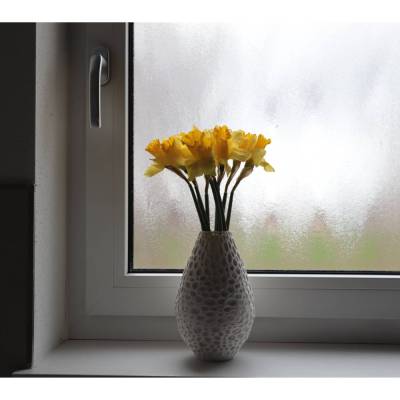 Weiße Vase, Moderne Vase, White vase, runde Blumenvase m. individualisierbaren Farben