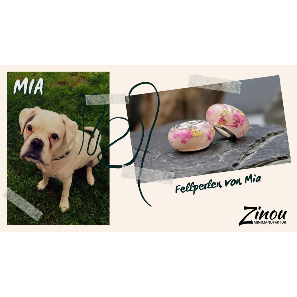 12mm Perle, Tierhaarschmuck mit Blüten, Haaren oder Asche, Hund, Katze, Haustier, Erinnerung, Einäscherung, Andenken an Bild 2