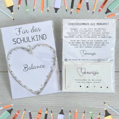 Balance für das Schulkind | Fensterdeko mit Heilsteinen | Geschenke zur Einschulung | Glücksbringer Schultüte