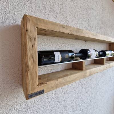 Weinregal Loftregal Altholz Holzregal Althozregal Loft upcycling nachhaltig Handarbeit