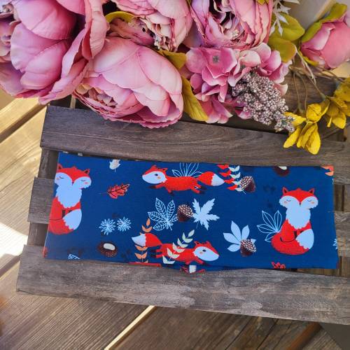 Kinderstirnband Stirnband Herbst Waldtiere Tiermotiv Tiere Wald Berge Gipfel Kinder Knotenstirnband Haarband Haarreif Tu