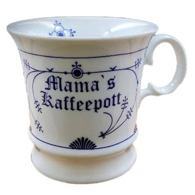 Mamas Kaffeepott Indisch Blau – Tasse für Kaffee & Tee, Porzellan, klassisch, 9,5x9,5cm