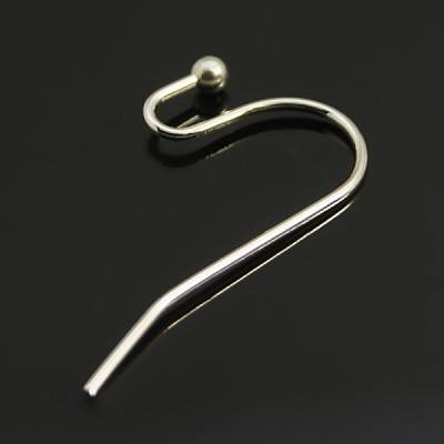 10/20 Ohrhaken mit Kugel , 22x11mm, Messing, platinfarben, blei- und cadmiumfrei