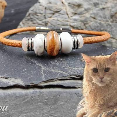 Personalisiertes Glücksbringer Armband mit Haaren, Fell oder Asche – Individuelles Andenken für Männer