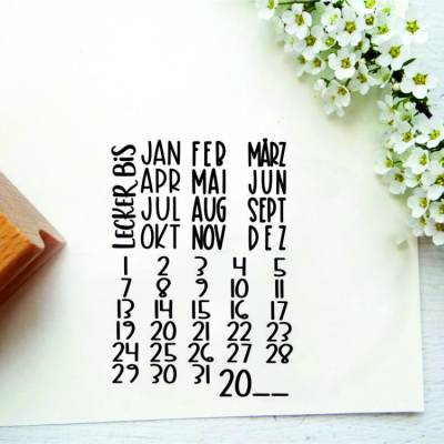 Kleiner Stempel "lecker bis" für selbst hergestellte Köstlichkeiten, Geschenke aus der Küche, Hofläden oder Backwaren