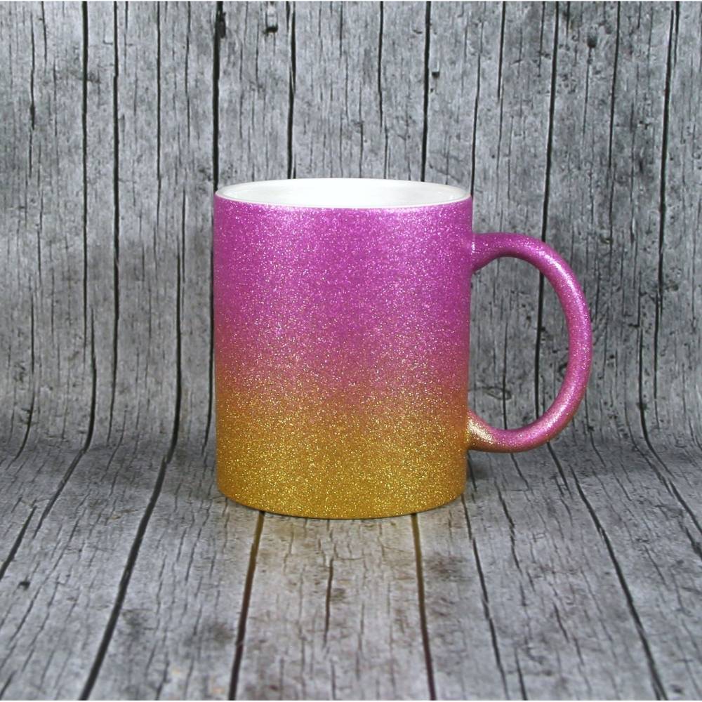 Tasse **GlitzerPurist** von ZWEIFARBIG aus Keramik Kaffeetasse Geschenk Geburtstag Farbverlauf
