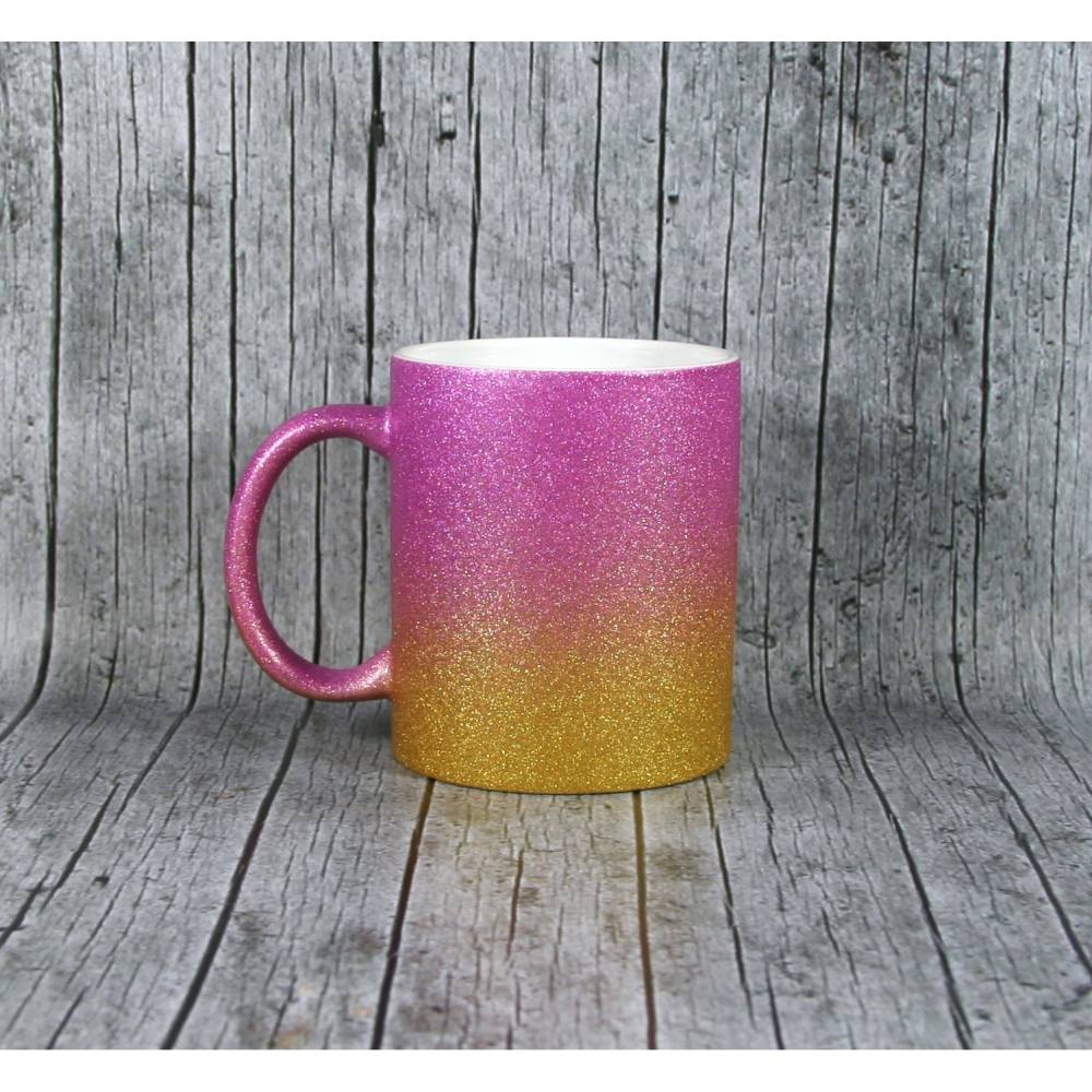 Tasse **GlitzerPurist** von ZWEIFARBIG aus Keramik Kaffeetasse Geschenk Geburtstag Farbverlauf