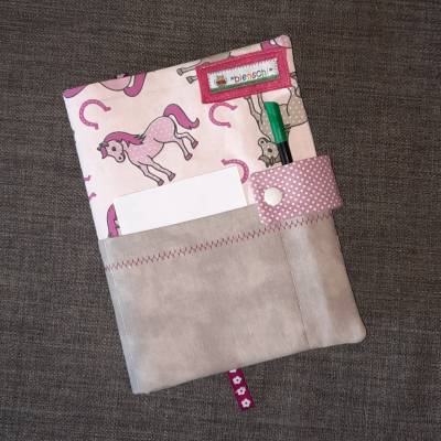 Hausaufgabenheft-Hülle für ein Spiralheft, zur Einschulung, Aufgabenhefthülle für Mädchen