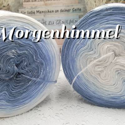 (GP 85€/KG)  **Morgenhimmel** Farbverlaufsgarn / Bobbel / Wolle  Glitzer