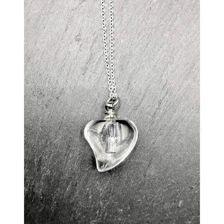 Mini Urne , Herz Kristall mit Strassstein , Anhänger zum selber füllen, DIY, Asche, Reis, Andenken, Tierhaarschmuck Bild 7
