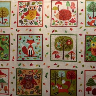 Patchworkstoff Forest Friends Labels Makower UK