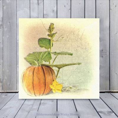 HERBSTZEIT KÜRBISZEIT Wandbild auf Holz Leinwandbild Kunstdruck Herbstdeko Handmade Geschenk Shabby Landhausstil kaufen