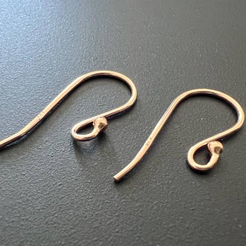 Ohrhaken aus vergoldetem 925-Silber, roségold, 1 Paar - B7