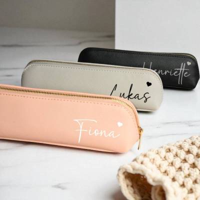 Personalisierbares Etui / Federmäppchen / Beautytasche – in 3 Farben