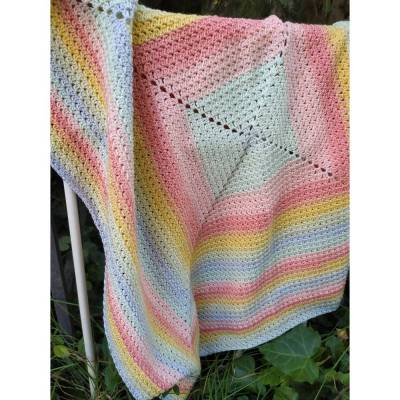 Häkelanleitung Decke Hallo bunte Welt – Bunte Babydecke in Spiralrunden häkeln