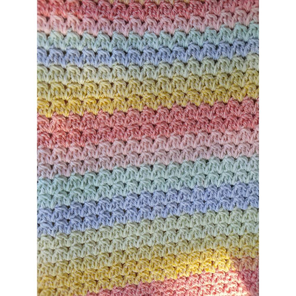 Häkelanleitung Decke Hallo bunte Welt – Bunte Babydecke in Spiralrunden häkeln