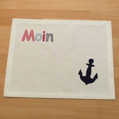 individuelles Tischset, Platzset mit Name und Motiv aus Biobaumwollstoffen genäht, Handarbeit