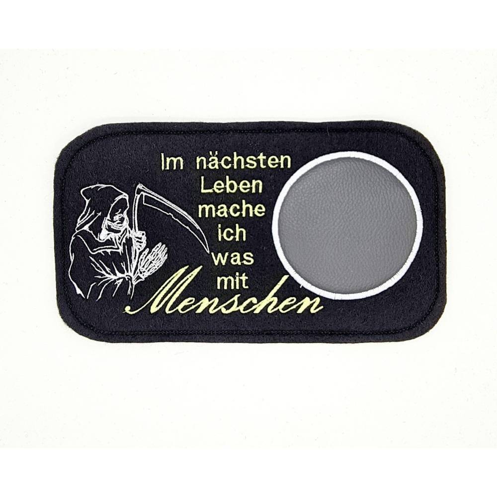 Stickdatei Mug Rug Menschen ITH Tassenteppich Bild 1