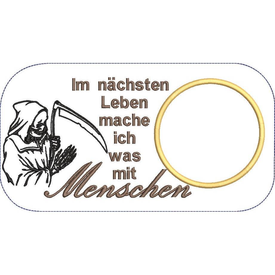 Stickdatei Mug Rug Menschen ITH Tassenteppich Bild 3
