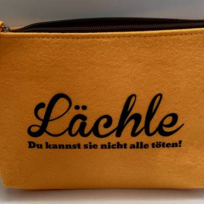 Täschchen klein, aus Filz gelb