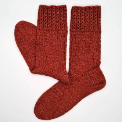 Gestrickte Socken, Gr. 40/41 in Rost/Kupfer, handgestrickt von la piccola Antonella