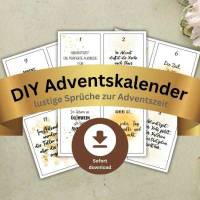 DIY Adventskalender zum Ausdrucken – Lustige Adventssprüche als PDF & Adventskarten zum Selbermachen