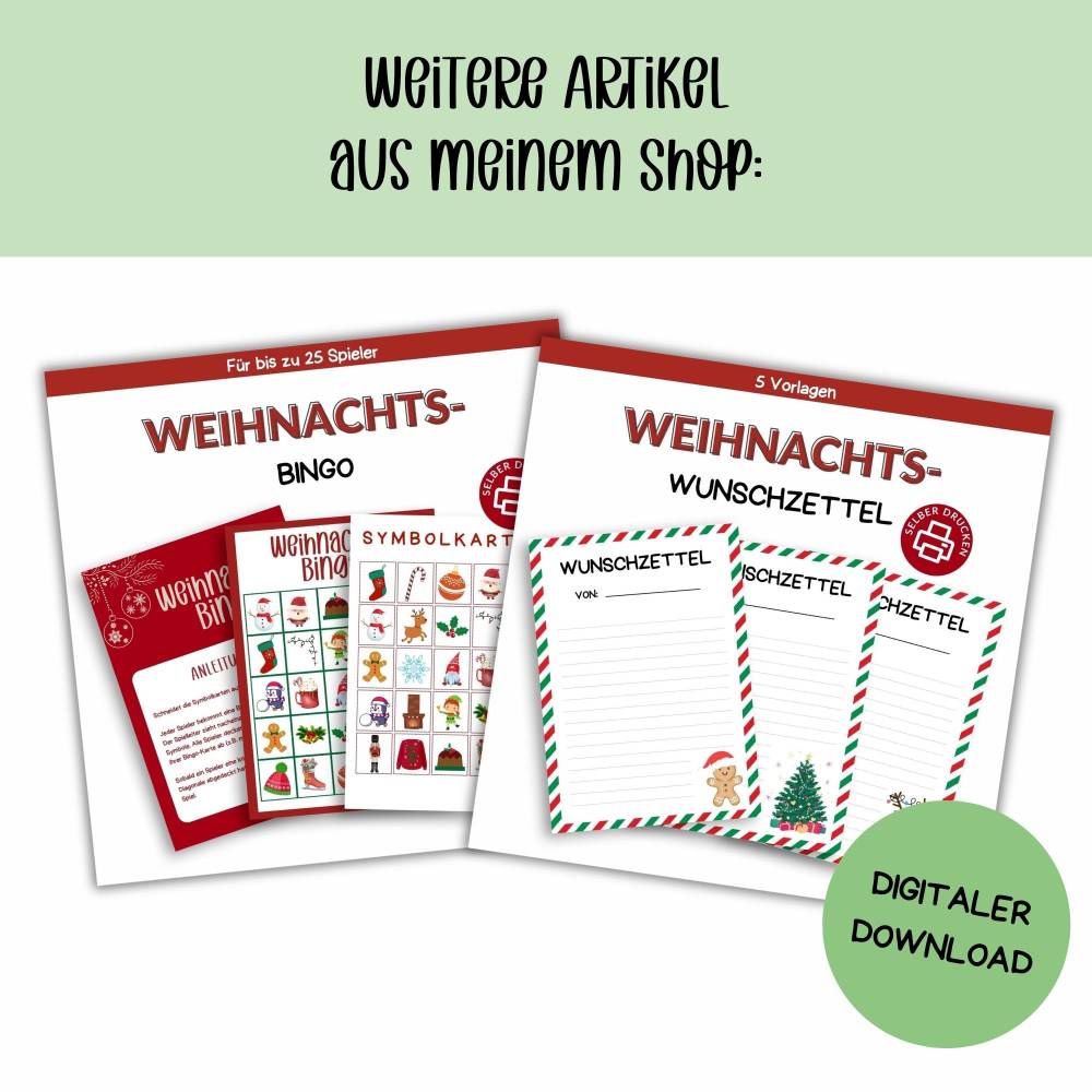 Adventskalender zum Ausmalen für Kinder | Druckvorlage für Weihnachten zum Selberdrucken | Basteln für Kinder | Advent Bild 6