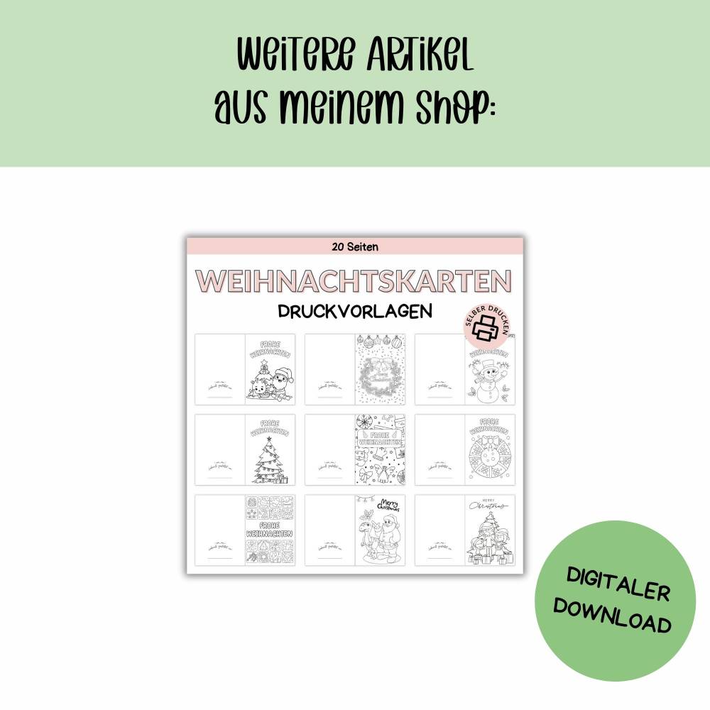 Adventskalender zum Ausmalen für Kinder | Druckvorlage für Weihnachten zum Selberdrucken | Basteln für Kinder | Advent Bild 8