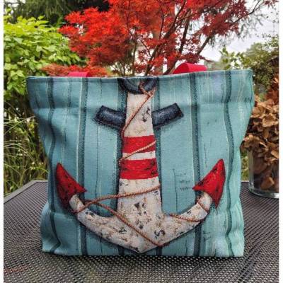 Henkeltasche/ Projekttasche / Handarbeitstasche / Badetasche / Einkaufstasche / der ideale Alltagsbegleiter im maritimen